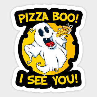 Pizza Boo I See You | Ghost Pizza Sticker